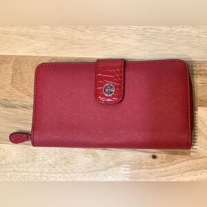 Giana Bernini Red Leather Tri-fold Wallet